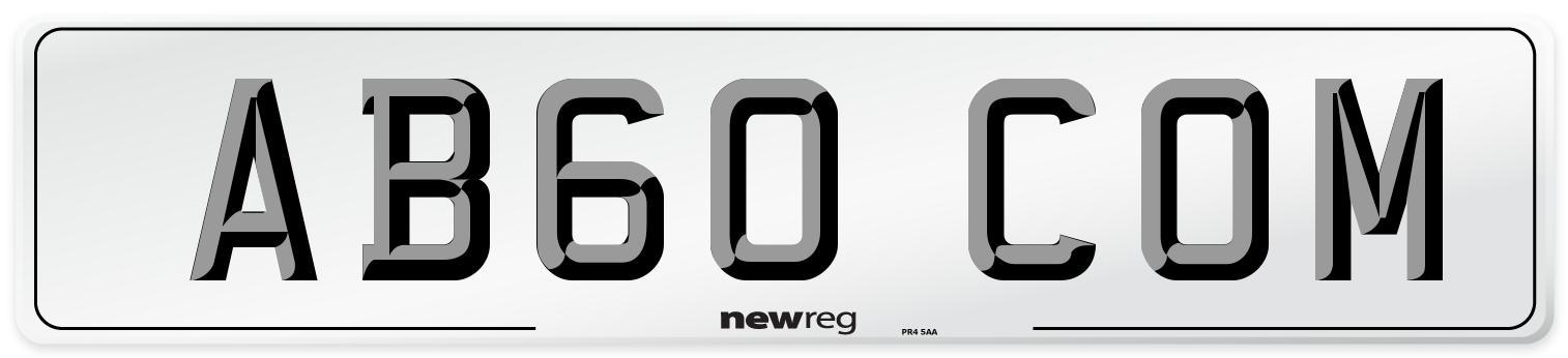 AB60 COM Number Plate from New Reg